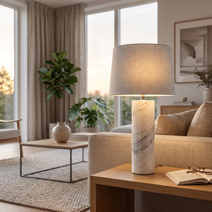 Pebble Marble Base Table Lamp