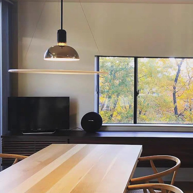 Pendant Lamp - Bell-Shaped Shade with Metallic Dome