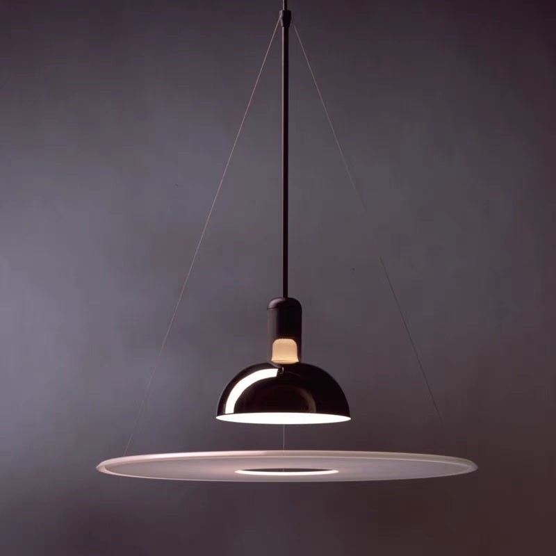 Pendant Lamp - Bell-Shaped Shade with Metallic Dome
