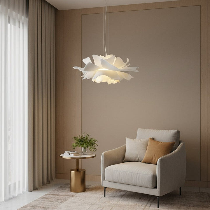 Pendant Lamp - Flower-Shaped White Shade