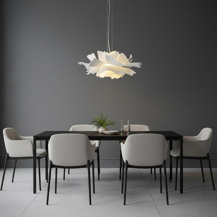 Pendant Lamp - Flower-Shaped White Shade