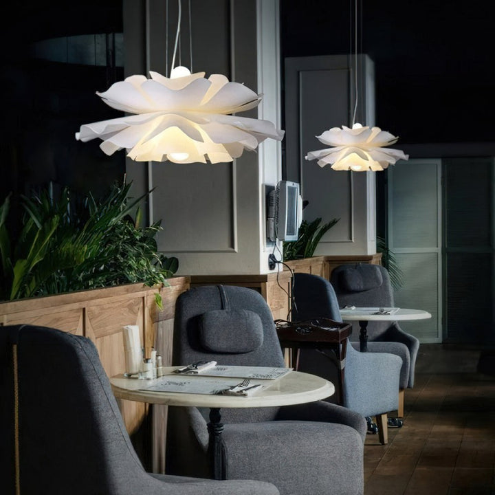 Pendant Lamp - Flower-Shaped White Shade