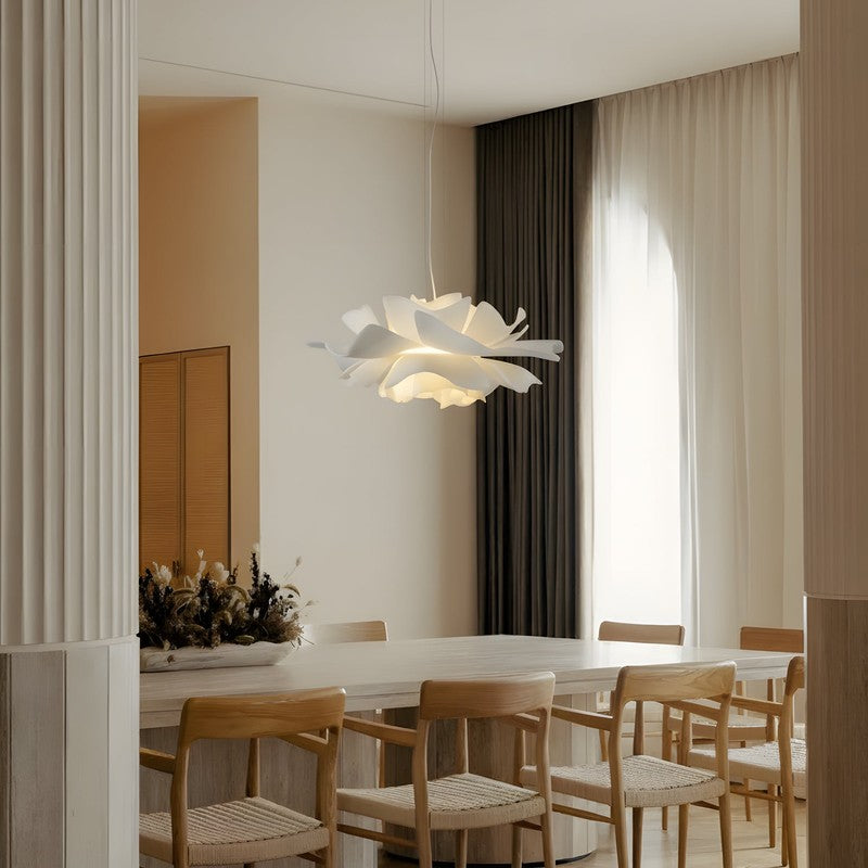 Pendant Lamp - Flower-Shaped White Shade