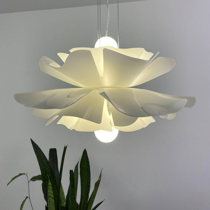Pendant Lamp - Flower-Shaped White Shade