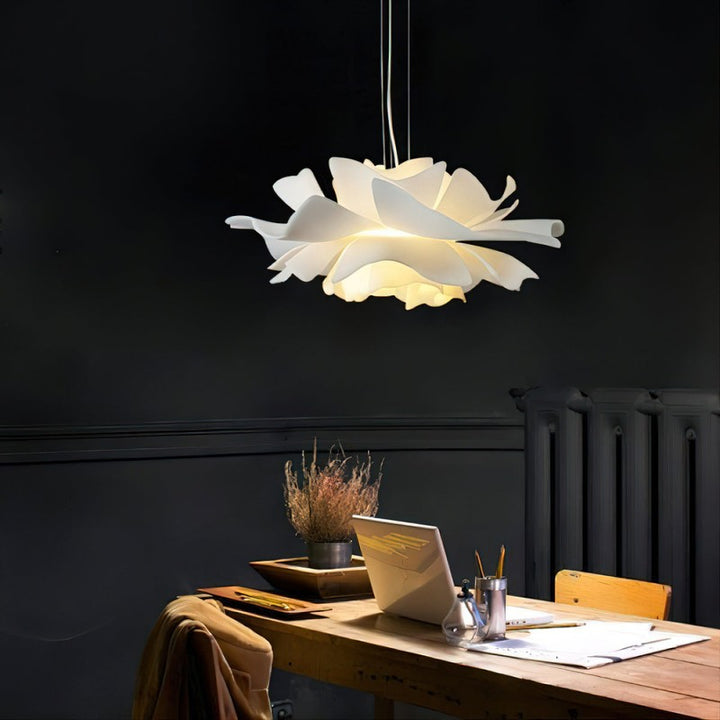 Pendant Lamp - Flower-Shaped White Shade