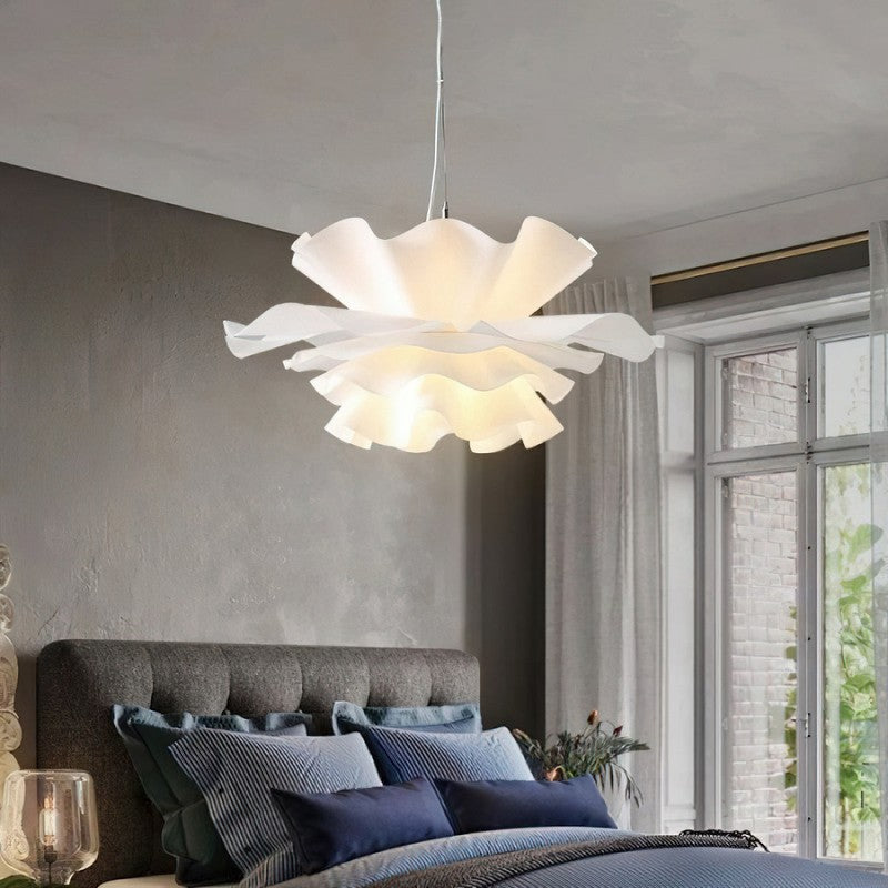 Pendant Lamp - Flower-Shaped White Shade