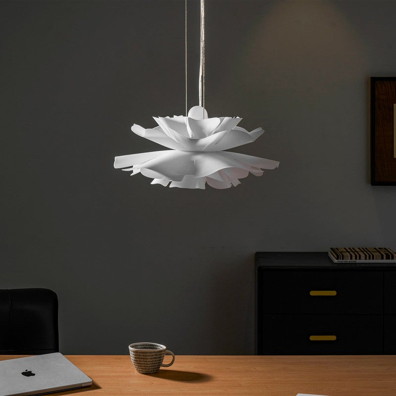 Pendant Lamp - Flower-Shaped White Shade