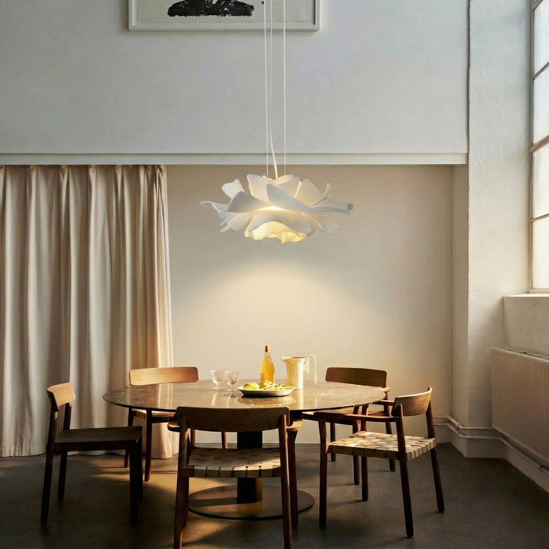 Pendant Lamp - Flower-Shaped White Shade