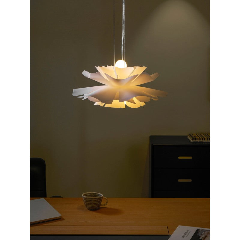 Pendant Lamp - Flower-Shaped White Shade