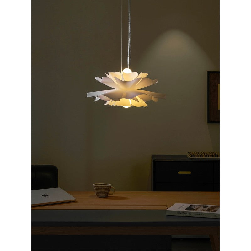 Pendant Lamp - Flower-Shaped White Shade