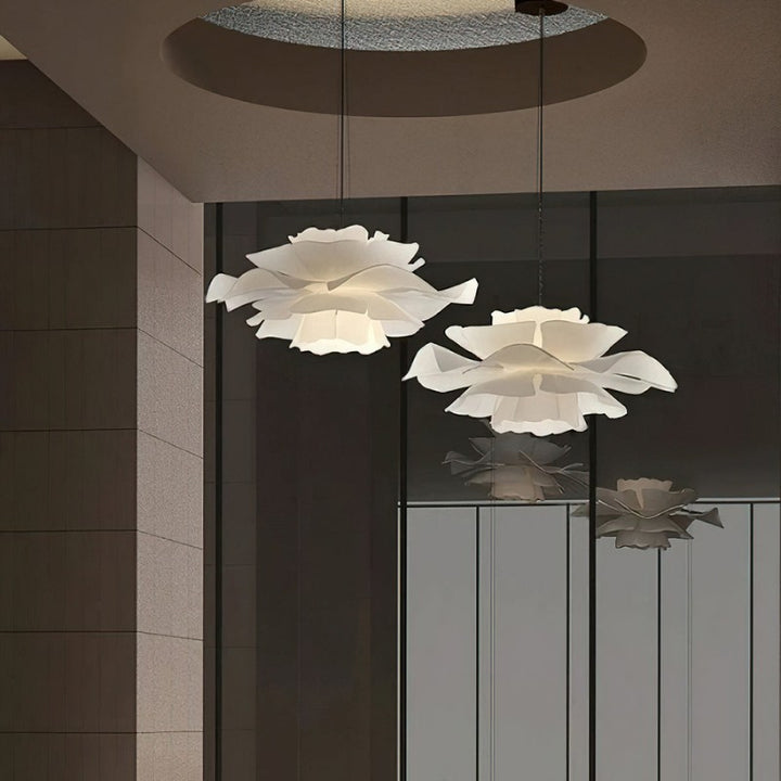 Pendant Lamp - Flower-Shaped White Shade