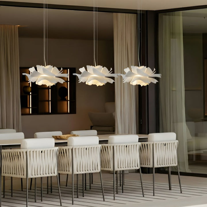 Pendant Lamp - Flower-Shaped White Shade