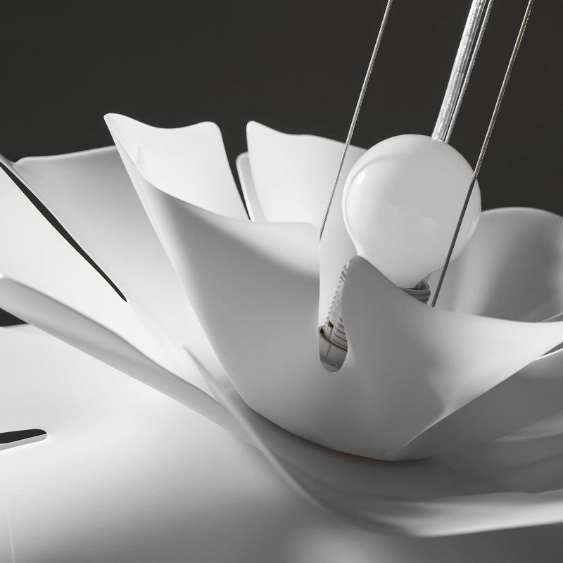 Pendant Lamp - Flower-Shaped White Shade