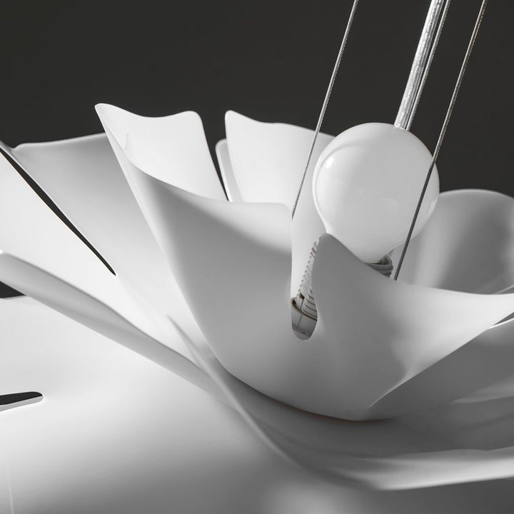 Pendant Lamp - Flower-Shaped White Shade