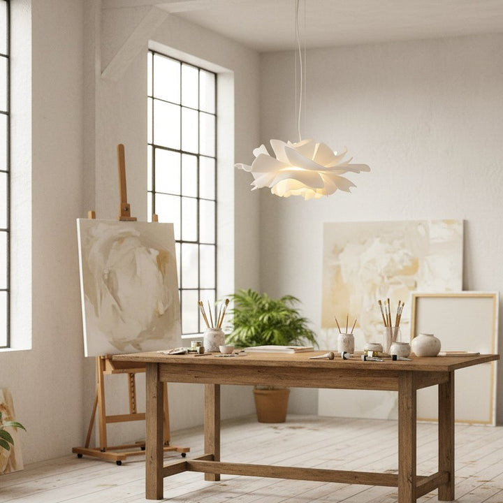 Pendant Lamp - Flower-Shaped White Shade
