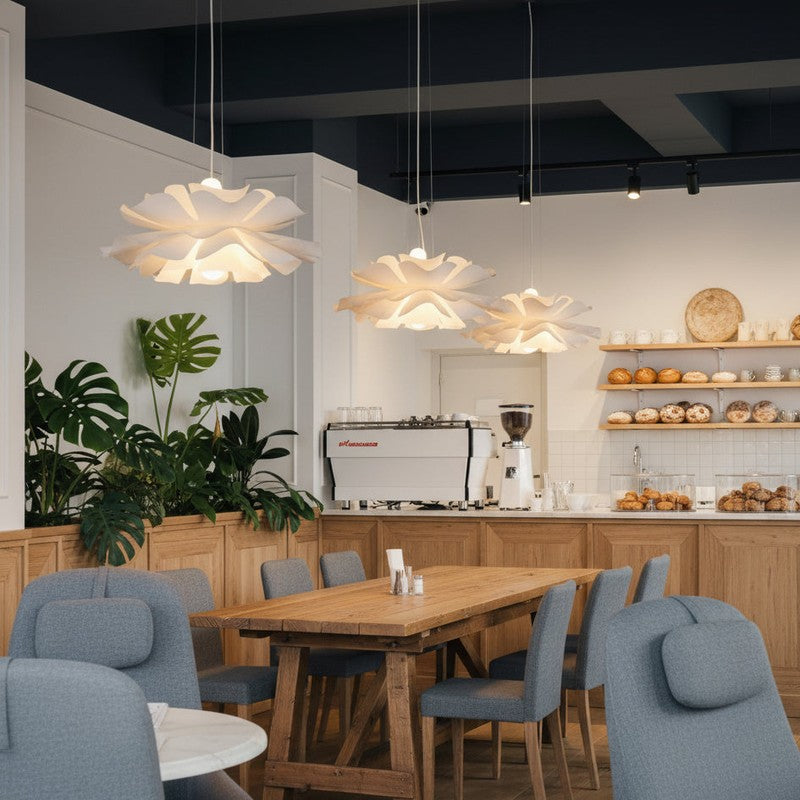 Pendant Lamp - Flower-Shaped White Shade