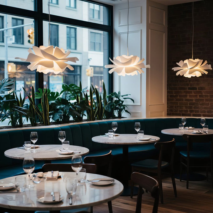 Pendant Lamp - Flower-Shaped White Shade