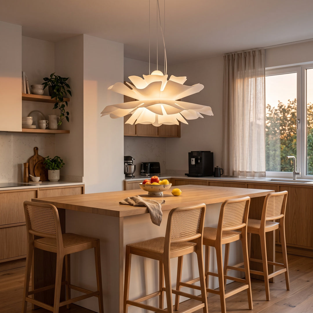 Pendant Lamp - Flower-Shaped White Shade