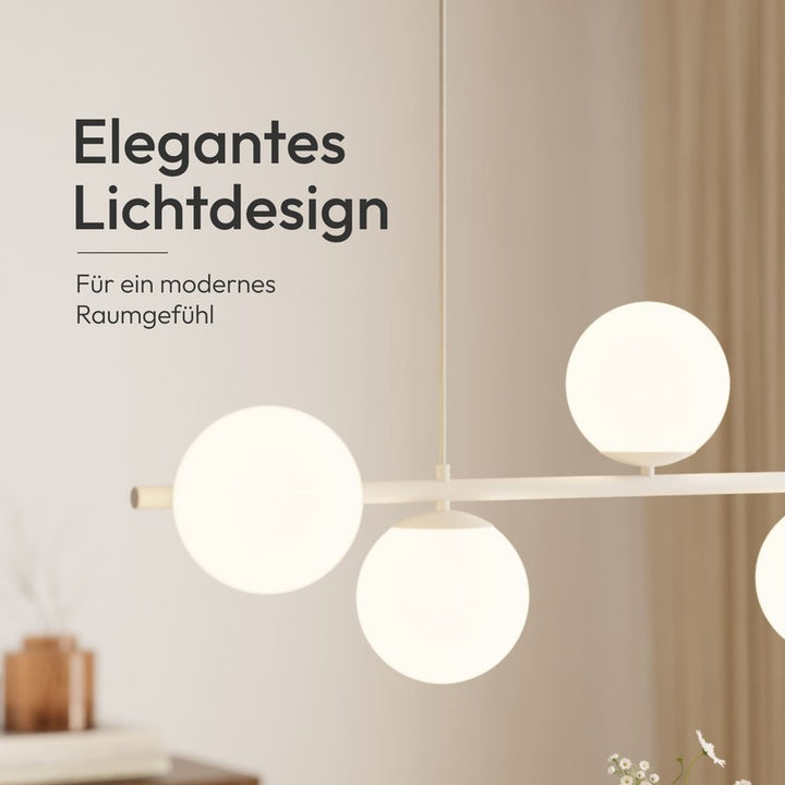 Pendant Lamp - Spherical Opal Glass Shades with Adjustable Cable