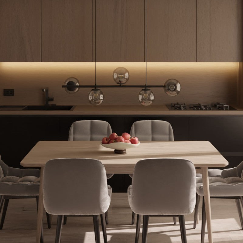Pendant Lamp - Spherical Opal Glass Shades with Adjustable Cable