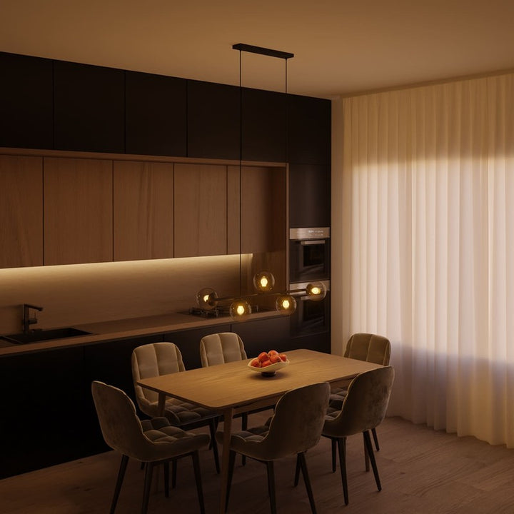 Pendant Lamp - Spherical Opal Glass Shades with Adjustable Cable