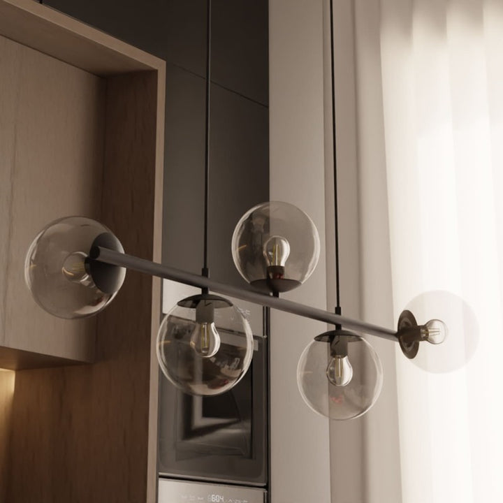 Pendant Lamp - Spherical Opal Glass Shades with Adjustable Cable