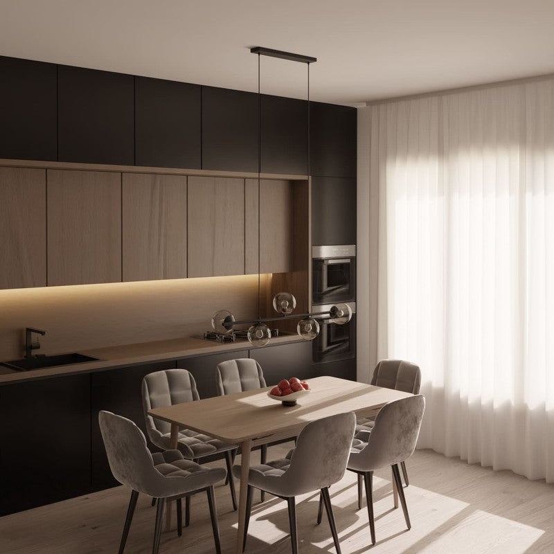 Pendant Lamp - Spherical Opal Glass Shades with Adjustable Cable