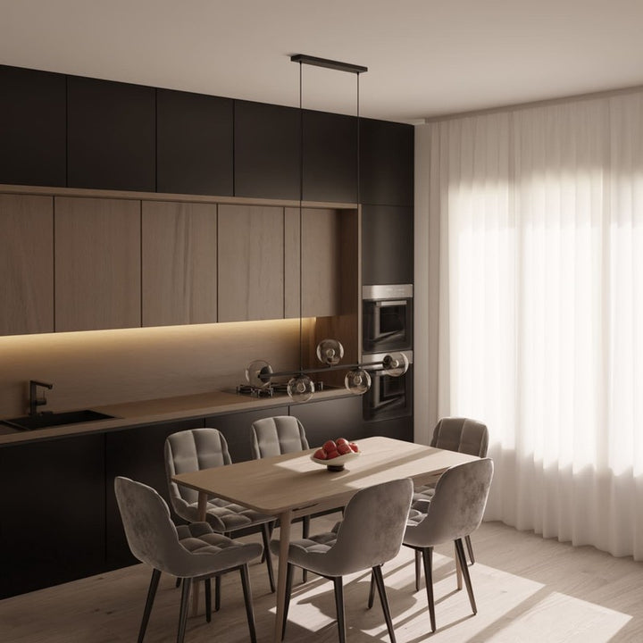 Pendant Lamp - Spherical Opal Glass Shades with Adjustable Cable