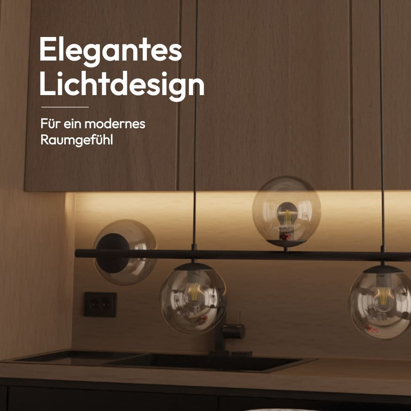 Pendant Lamp - Spherical Opal Glass Shades with Adjustable Cable