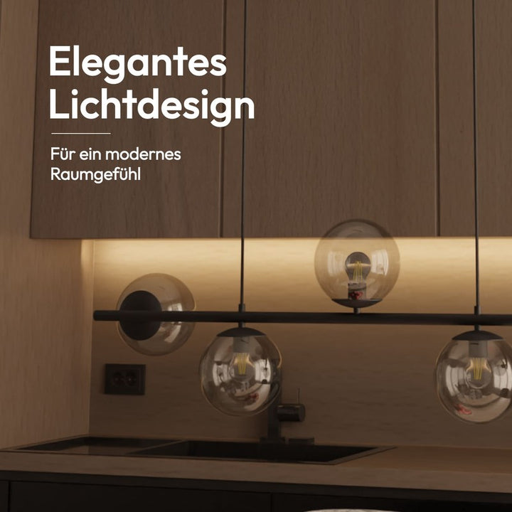 Pendant Lamp - Spherical Opal Glass Shades with Adjustable Cable
