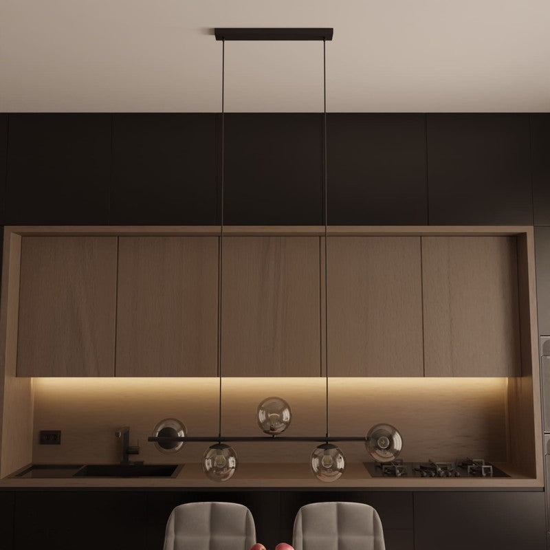 Pendant Lamp - Spherical Opal Glass Shades with Adjustable Cable