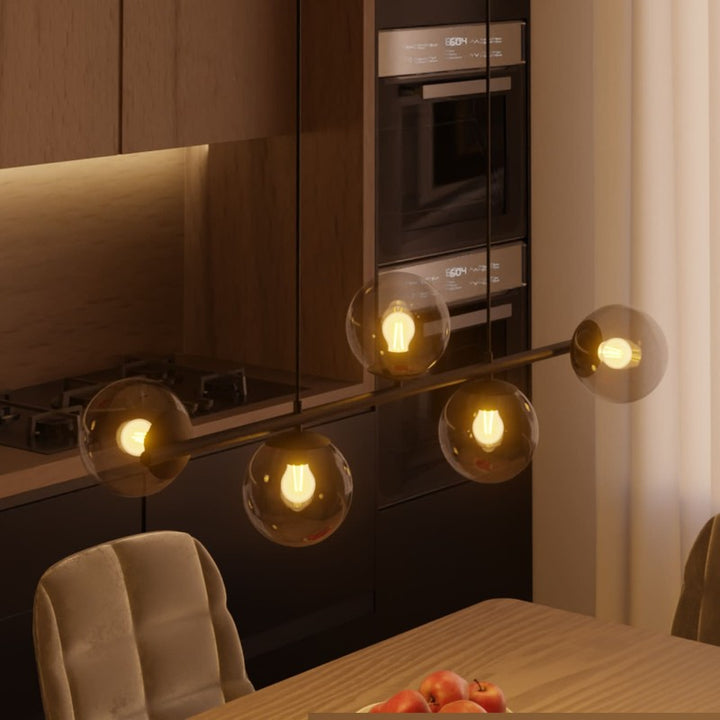 Pendant Lamp - Spherical Opal Glass Shades with Adjustable Cable