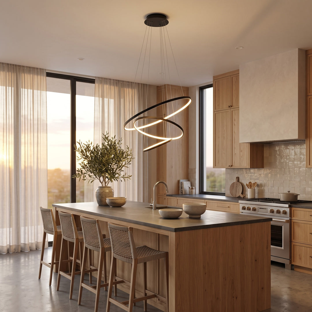 Pendant Lamp - Spiral Cascading Rings