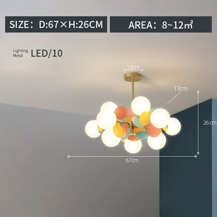 Pendant Lamp with Decorative Disc Elements - Flower Branch