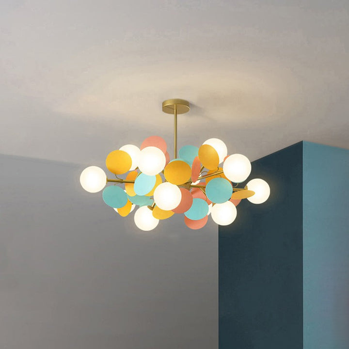 Pendant Lamp with Decorative Disc Elements - Flower Branch
