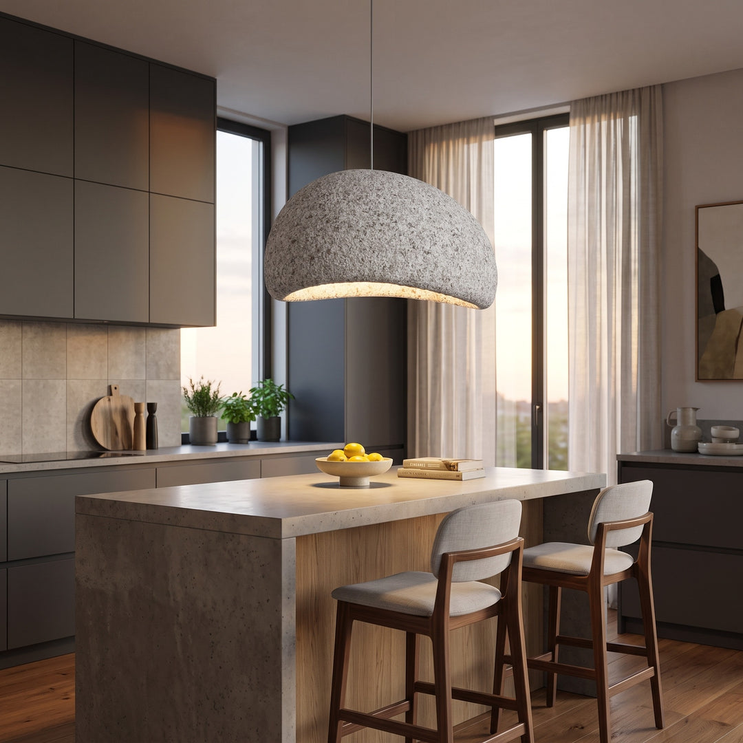 Pendant Light - Asymmetric Dome Shape in Fiberglass and Resin