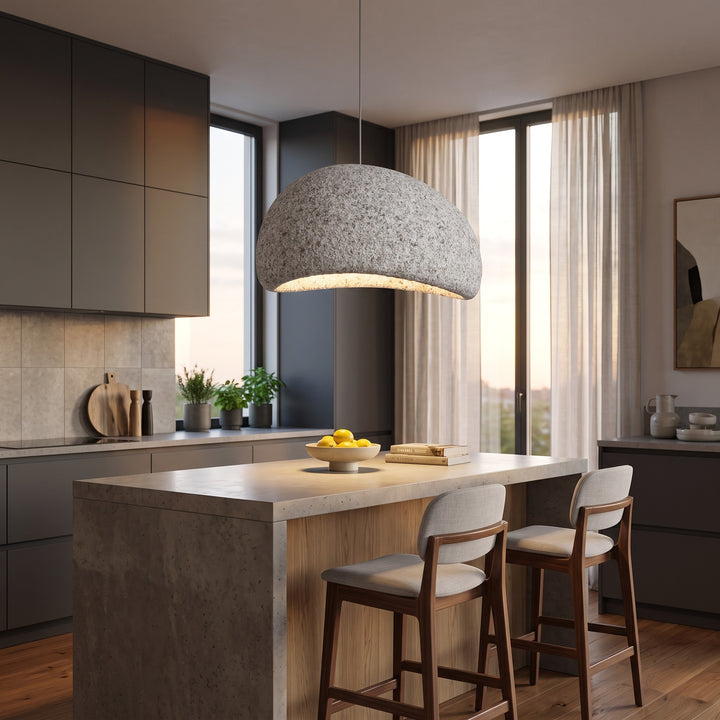 Pendant Light - Asymmetric Dome Shape in Fiberglass and Resin