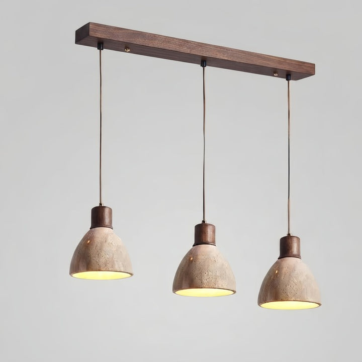 Pendant Light - Dome Shade with Wood Accent