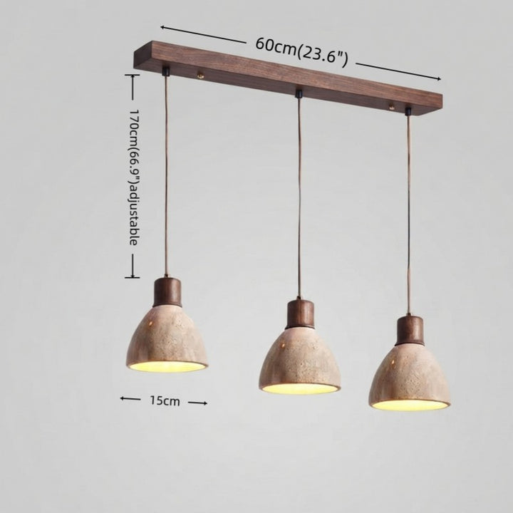 Pendant Light - Dome Shade with Wood Accent