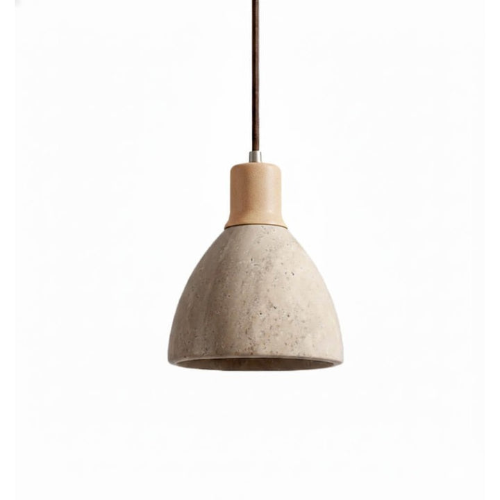 Pendant Light - Dome Shade with Wood Accent