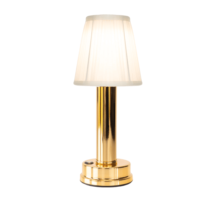 Pleated Fabric Table Lamp in Gold