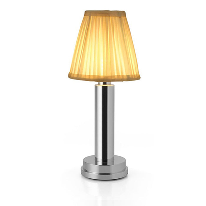 Pleated Fabric Table Lamp in Silver