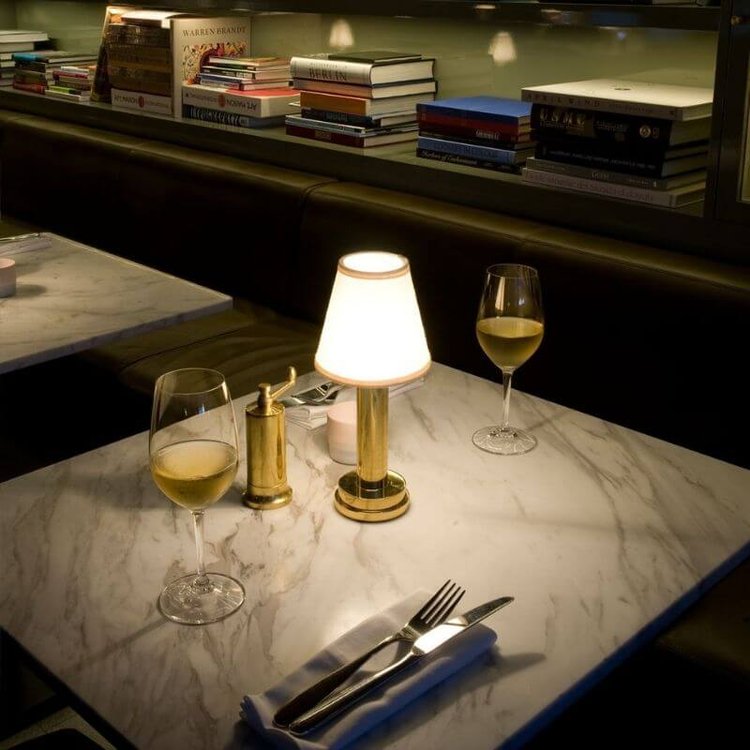 Pleated Fabric Table Lamp | Cordless Rechargeable Dining Lamp