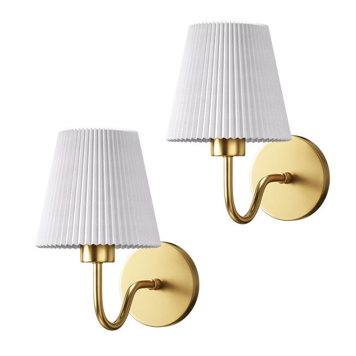 Pleated Shade Wall Sconce in Gold