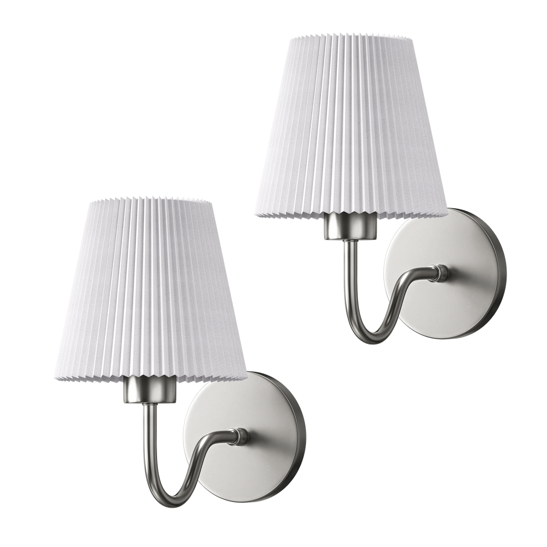 Pleated Shade Wall Sconce in Silver