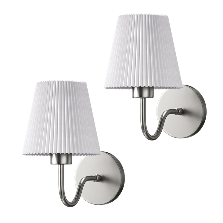 Pleated Shade Wall Sconce in Silver