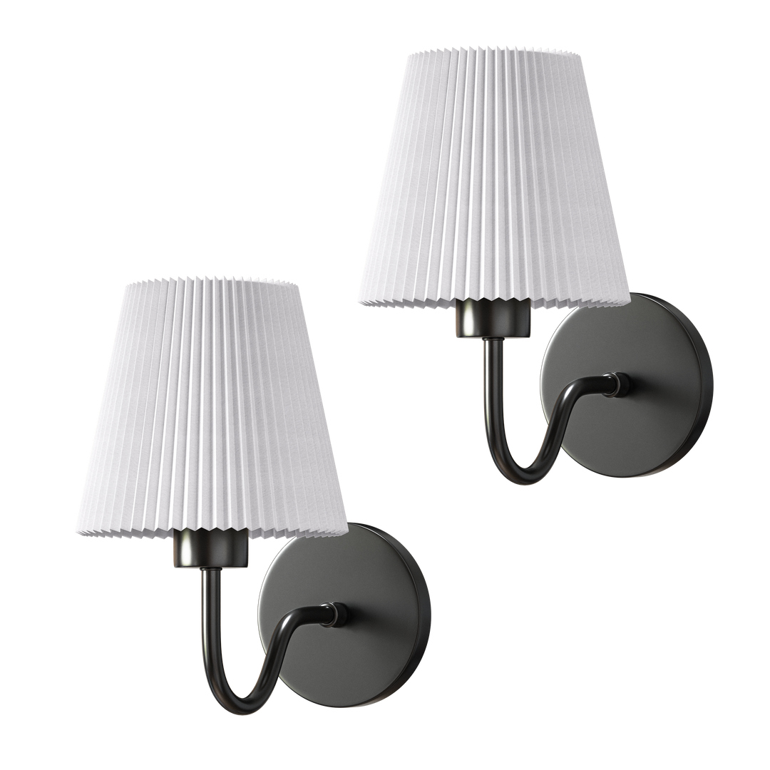 Pleated Shade Wall Sconce in Black