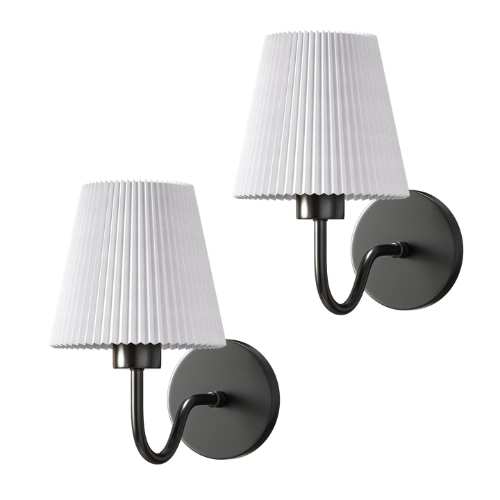 Pleated Shade Wall Sconce in Black
