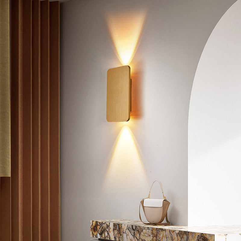 Rectangular Up Down Wall Light in Gold