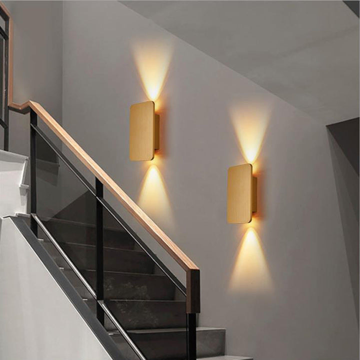 Rectangular Up Down Wall Light in Gold